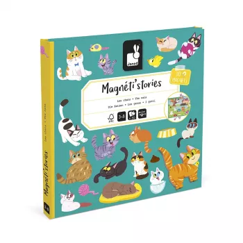 Magnetická puzzle sada Janod Magneti'stories kočky 30 dílů 3+ roky