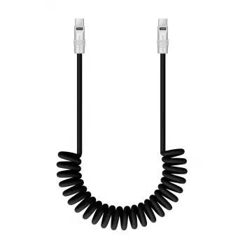 Newell USB-C na USB-C kabel 100W 1,5m silikonový spirálový černý