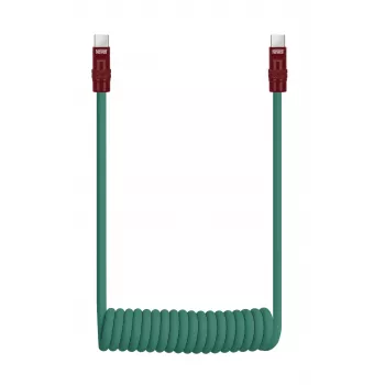 Newell USB-C na USB-C kabel 100W, 1,5m, silikonový, spirálový, zeleno-burgundský