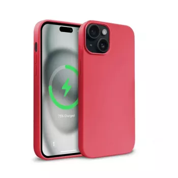 Magnetické pouzdro Crong Color Cover pro iPhone 15 Plus MagSafe (růžové)