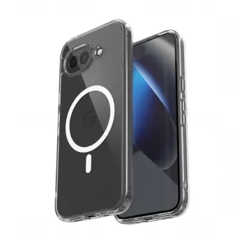 Magnetické průhledné pouzdro Crong Hybrid Clear MagSafe pro Google Pixel 10a, průhledné