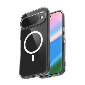 Magnetické průhledné pouzdro Crong Hybrid Clear s MagSafe pro Google Pixel 10 / 10 Pro, průhledné