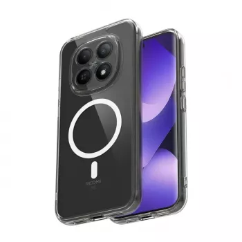 Magnetické průhledné pouzdro Crong Hybrid Clear pro Xiaomi Redmi Note 15 Pro 5G, průhledné