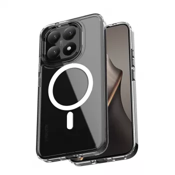 Magnetické průhledné pouzdro Crong Hybrid Clear MagSafe pro Xiaomi 15T, průhledné