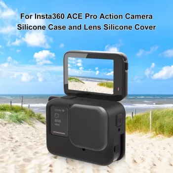 PULUZ silikonové ochranné pouzdro s krytkou objektivu pro Insta360 Ace Pro, černé