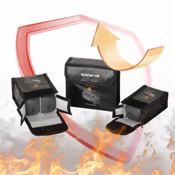 Ohnivzdorná taška na baterie SUNNYLIFE pro DJI Mavic 4 Pro, pro 2 baterie, černá