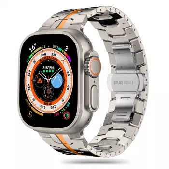 TECH-PROTECT STAINLESS LINE řemínek Apple Watch 44/45/46/49 mm titan/oranžový
