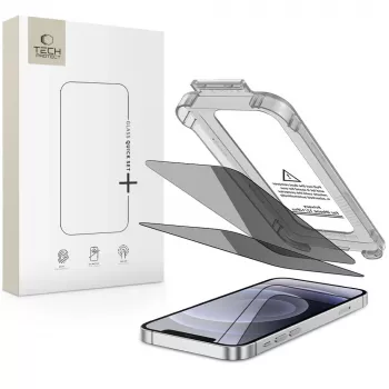 Tvrzené sklo TECH-PROTECT Quick Set Spy+ Privacy pro Apple iPhone 12 / iPhone 12 Pro (2 ks)