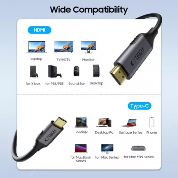 TECH-PROTECT UltraBoost kabel USB-C na HDMI 2.0 4K 60Hz 180cm černý