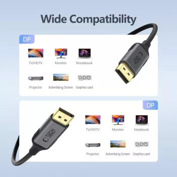 TECH-PROTECT ULTRABOOST kabel DisplayPort na DisplayPort 1.4 4K 60Hz 200cm černý