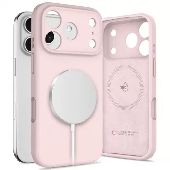 Tech-Protect Silicone MagSafe Case for Apple iPhone 17 Pro Max, Pink Pearl