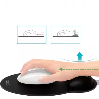 TECH-PROTECT A200 podložka pod myš s gelovou opěrkou zápěstí 25 x 22,5 cm černá