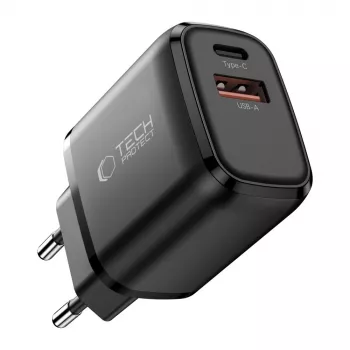 TECH-PROTECT NCA65W-GAN 2portová síťová nabíječka PD 65W / QC3.0 černá
