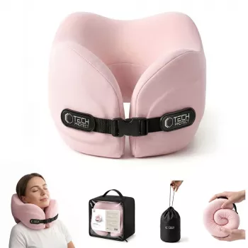 TECH-PROTECT COMFORTREST cestovní krční polštář růžový