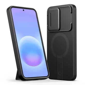 TECH-PROTECT Kevlar Aura MagSafe pouzdro pro Samsung Galaxy A57, černá/oranžová
