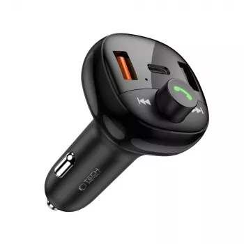 TECH-PROTECT CC06 3portová autonabíječka PD 72W + FM vysílač Bluetooth černá