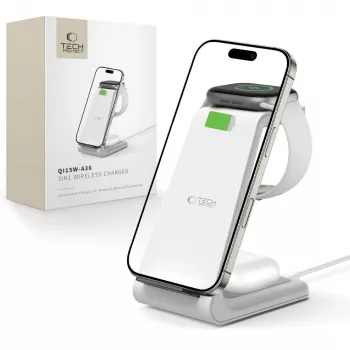 TECH-PROTECT QI15W-A36 3-v-1 bezdrátová nabíječka pro Apple bílá