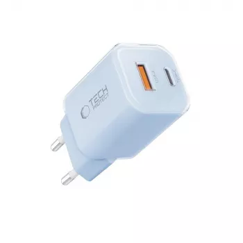 Síťová nabíječka TECH-PROTECT NCM33 2portová PD 33W / QC3.0, baby blue