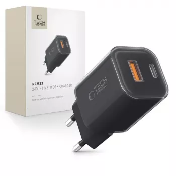 Síťová nabíječka TECH-PROTECT NCM33 2portová PD 33W / QC3.0, černá