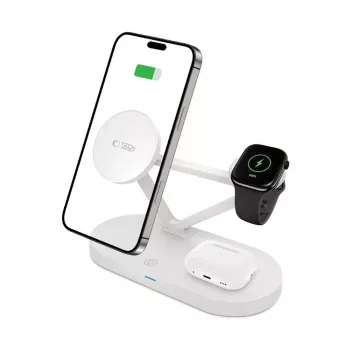 Tech-Protect QI15W-A41 3IN1 MagSafe bezdrátová nabíjecí stanice bílá