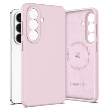 Silikonové pouzdro s MagSafe Tech-Protect pro Samsung Galaxy S26 – Pink Pearl
