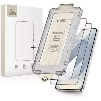Ochranné tvrzené sklo TECH-PROTECT Quick Set+ 2 ks pro Samsung Galaxy S26, černé