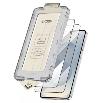 Ochranné tvrzené sklo TECH-PROTECT Quick Set+ 2 ks pro Samsung Galaxy S26, černé