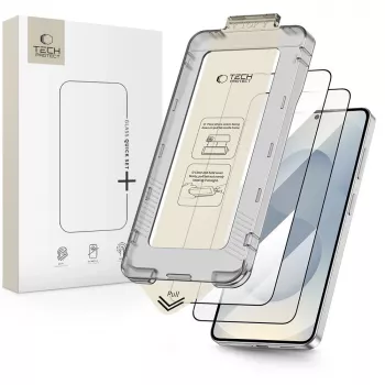 Ochranné tvrzené sklo TECH-PROTECT Quick Set+ 2 ks pro Samsung Galaxy S26+ Plus, černé