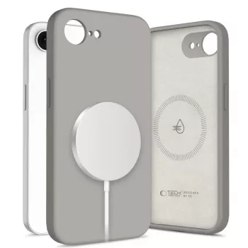 Tech-Protect Silicone MagSafe pouzdro pro Apple iPhone 16E / 17E, kamenná šedá
