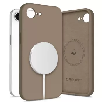 Tech-Protect Silicone MagSafe pouzdro pro Apple iPhone 16E / 17E - čokoládově hnědá
