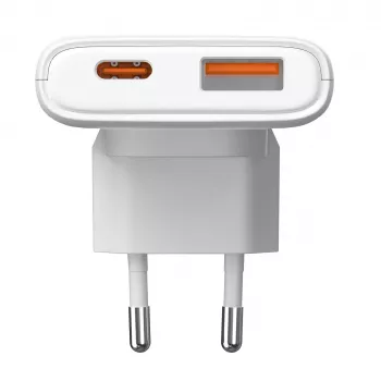 Akyga AK-CH-31 tenká GaN USB nabíječka 65 W, USB-C PD + USB-A, bílá