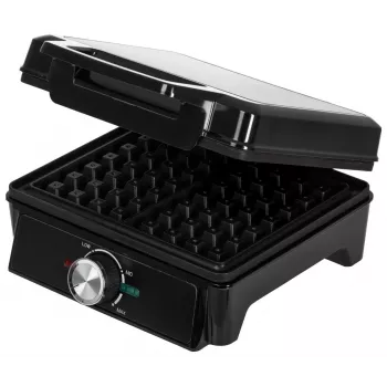 Adler AD 3088 vaflovač pro 2 velké vafle, 1600 W (max 2000 W), nepřilnavé desky, nastavitelná teplota, černý (AD 3088)