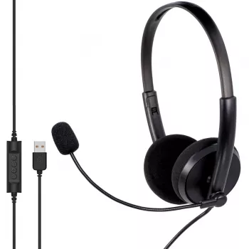 MOZOS MTX1091ECO drátový headset On-Ear s mikrofonem USB-A