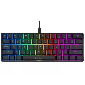 Drátěná mechanická herní klávesnice Tracer GameZone Claws 61, rozložení 60 %, spínače Outemu Blue, podsvícení RGB, černá