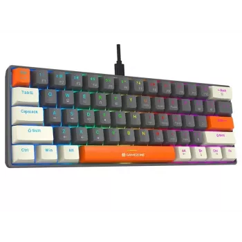 Tracer GameZone Claws 61 drátová mechanická herní klávesnice, 60% rozložení, modré spínače, RGB podsvícení, šedá
