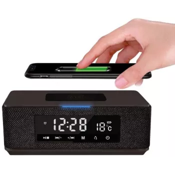 Platinet PMGQ15B - 10W Wireless Portable Stereo Speaker - Black - LCD Display
