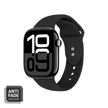 Crong Liquid Silicone řemínek pro Apple Watch 38/40/41/42 mm (černý)