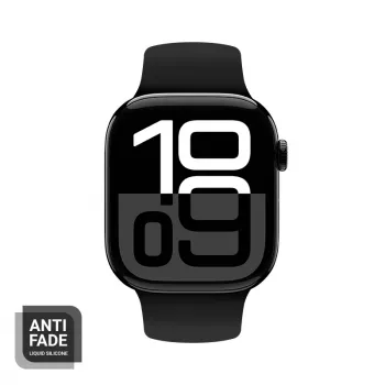 Crong Liquid Silicone řemínek pro Apple Watch 38/40/41/42 mm (černý)