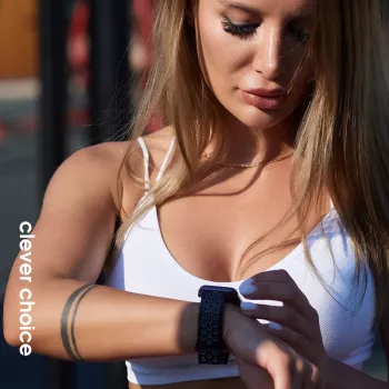 Crong Duo Sport Band pásek pro Apple Watch 38/40/41/42 mm (černý/limetkově zelený)