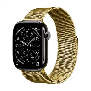 Řemínek Crong Milano Steel z nerezové oceli pro Apple Watch 42/44/45/49 mm (zlatý)