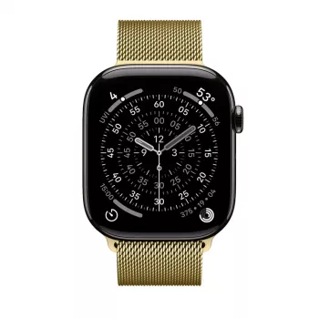 Řemínek Crong Milano Steel z nerezové oceli pro Apple Watch 42/44/45/49 mm (zlatý)