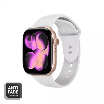 Crong Liquid Silicone řemínek pro Apple Watch 38/40/41/42 mm (bílý)