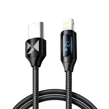 Wozinsky WUCLC1 Lightning na USB-C kabel 36W 480Mb/s 1m černý
