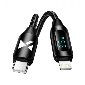 Wozinsky WUCLC1 Lightning na USB-C kabel 36W 480Mb/s 1m černý