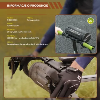ROCKBROS AS-051 Waterproof Bicycle Handlebar Bag - Black