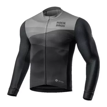 Cyklistický dres ROCKBROS s dlouhým rukávem jaro/léto XL, černý