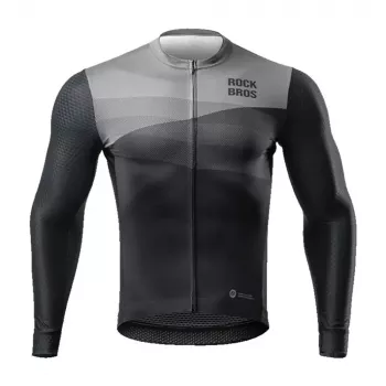 Cyklistický dres ROCKBROS s dlouhým rukávem jaro/léto XL, černý
