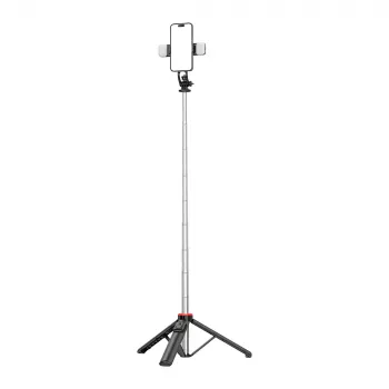 HURTEL Selfie Stick WC13YDS Telescopic Tripod 1.3m with Dual LED Light and Phone Holder - Black