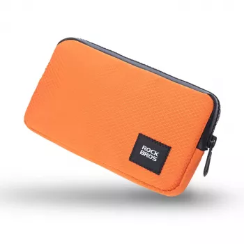 ROCKBROS Bicycle Top Tube Bag 0.15L Orange - Waterproof Phone Wallet Storage Pouch
