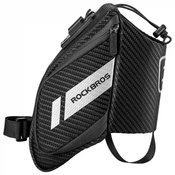 ROCKBROS C32BK Bicycle Saddle Bag 1.5L with Water Bottle Pocket - Black